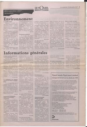 Le Soleil de Colombie-Britannique, December 19, 1997, page 5