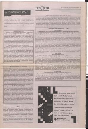 Le Soleil de Colombie-Britannique, December 19, 1997, page 3
