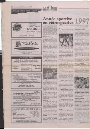 Le Soleil de Colombie-Britannique, December 19, 1997, page 20