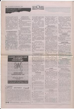 Le Soleil de Colombie-Britannique, December 19, 1997, page 10