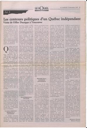 Le Soleil de Colombie-Britannique, December 12, 1997, page 3