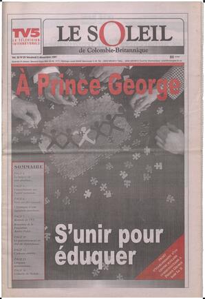 Le Soleil de Colombie-Britannique, December 5, 1997, page 1