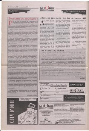 Le Soleil de Colombie-Britannique, November 21, 1997, page 4
