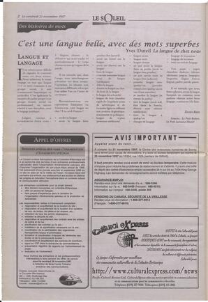 Le Soleil de Colombie-Britannique, November 21, 1997, page 2