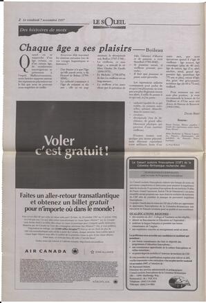 Le Soleil de Colombie-Britannique, November 7, 1997, page 2