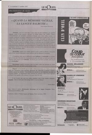 Le Soleil de Colombie-Britannique, October 17, 1997, page 2
