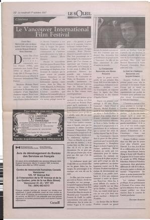 Le Soleil de Colombie-Britannique, October 17, 1997, page 12