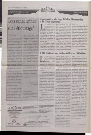 Le Soleil de Colombie-Britannique, October 10, 1997, page 2