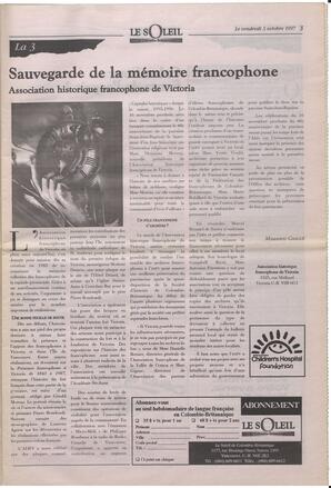 Le Soleil de Colombie-Britannique, October 3, 1997, page 3