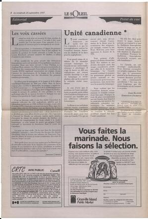 Le Soleil de Colombie-Britannique, September 26, 1997, page 4
