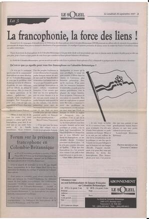 Le Soleil de Colombie-Britannique, September 26, 1997, page 3