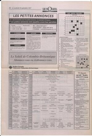 Le Soleil de Colombie-Britannique, September 26, 1997, page 14
