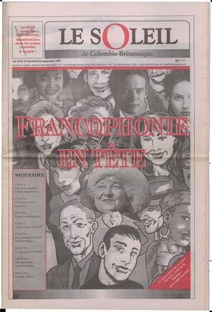 Le Soleil de Colombie-Britannique, September 26, 1997, page 1