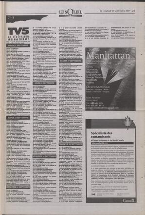 Le Soleil de Colombie-Britannique, September 19, 1997, page 15