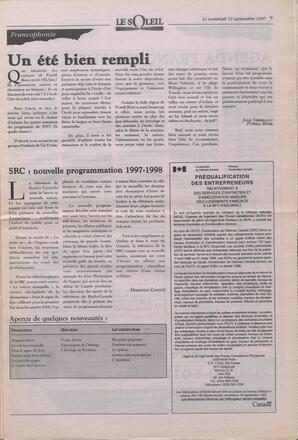 Le Soleil de Colombie-Britannique, September 12, 1997, page 7