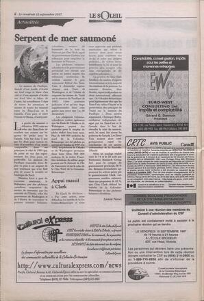 Le Soleil de Colombie-Britannique, September 12, 1997, page 6
