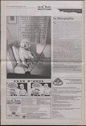 Le Soleil de Colombie-Britannique, September 12, 1997, page 2