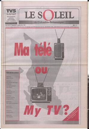 Le Soleil de Colombie-Britannique, September 12, 1997, page 1