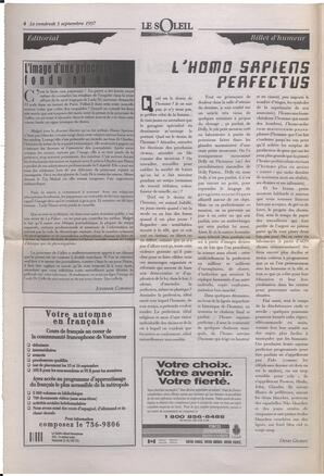 Le Soleil de Colombie-Britannique, September 5, 1997, page 4