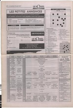Le Soleil de Colombie-Britannique, August 29, 1997, page 14