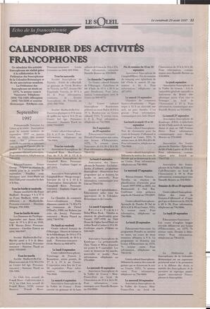 Le Soleil de Colombie-Britannique, August 29, 1997, page 11