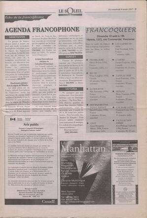Le Soleil de Colombie-Britannique, August 8, 1997, page 9