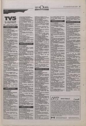 Le Soleil de Colombie-Britannique, August 8, 1997, page 15