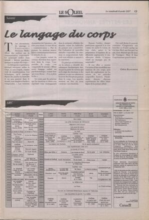 Le Soleil de Colombie-Britannique, August 8, 1997, page 13