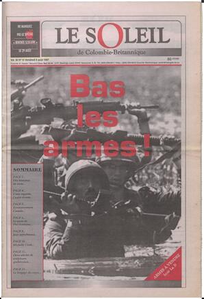 Le Soleil de Colombie-Britannique, August 8, 1997, page 1
