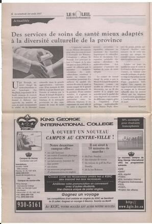 Le Soleil de Colombie-Britannique, August 1, 1997, page 6