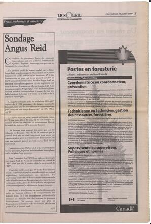 Le Soleil de Colombie-Britannique, July 18, 1997, page 9
