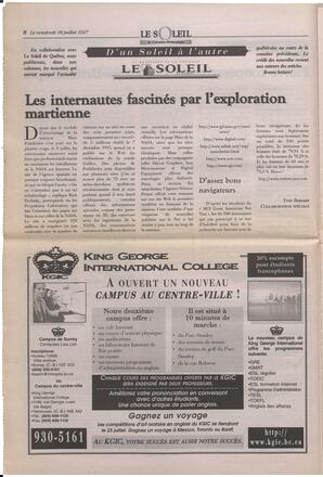 Le Soleil de Colombie-Britannique, July 18, 1997, page 8