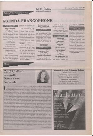 Le Soleil de Colombie-Britannique, July 11, 1997, page 11