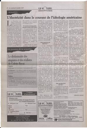 Le Soleil de Colombie-Britannique, July 4, 1997, page 2