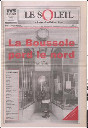 Le Soleil de Colombie-Britannique, July 4, 1997, page 1