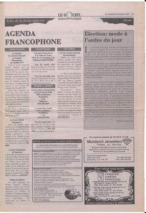 Le Soleil de Colombie-Britannique, June 20, 1997, page 11