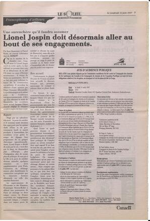 Le Soleil de Colombie-Britannique, June 13, 1997, page 7