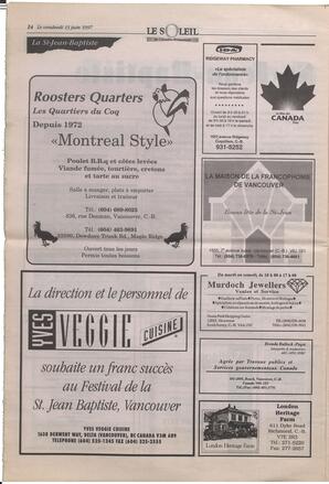 Le Soleil de Colombie-Britannique, June 13, 1997, page 14