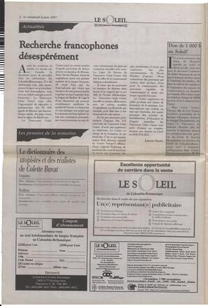 Le Soleil de Colombie-Britannique, June 6, 1997, page 2