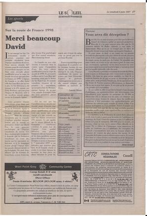Le Soleil de Colombie-Britannique, June 6, 1997, page 17