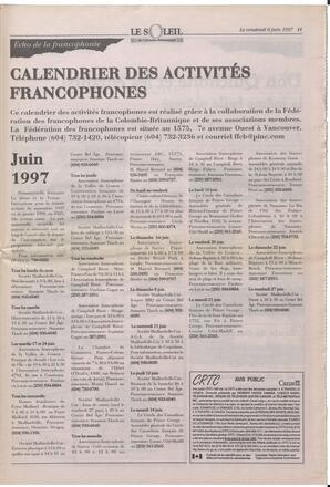 Le Soleil de Colombie-Britannique, June 6, 1997, page 11