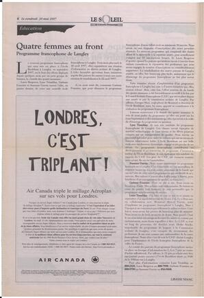 Le Soleil de Colombie-Britannique, May 30, 1997, page 6