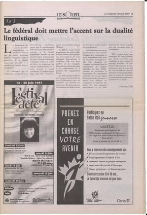 Le Soleil de Colombie-Britannique, May 30, 1997, page 3