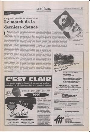 Le Soleil de Colombie-Britannique, May 30, 1997, page 21