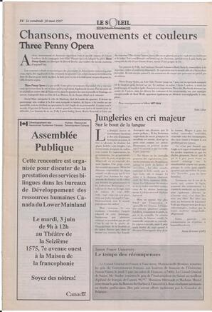 Le Soleil de Colombie-Britannique, May 30, 1997, page 14