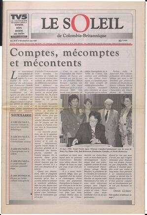 Le Soleil de Colombie-Britannique, May 23, 1997, page 1