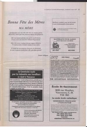 Le Soleil de Colombie-Britannique, May 9, 1997, page 20
