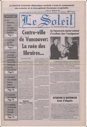 Le Soleil de Colombie-Britannique, March 7, 1997, page 1