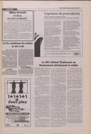 Le Soleil de Colombie-Britannique, February 21, 1997, page 11