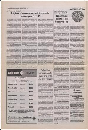 Le Soleil de Colombie-Britannique, February 14, 1997, page 4